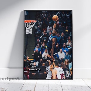 Tony Edwards Poster, Timberwolves Druck, NBA Poster, Sport Poster, Mid Century Modern, NBA Fans, Basketball Geschenk, Sport Schlafzimmer Poster