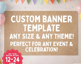 Plantilla de pancarta personalizada DIY, estilo pintado, decoración para fiestas, imprimible de Walgreens, pancarta para cualquier evento o fiesta