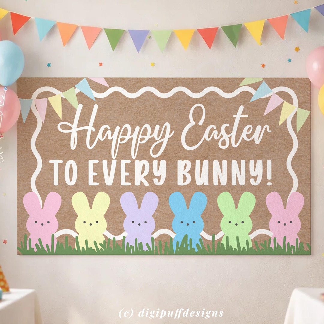 Editable Happy Easter Banner Template, 36x60 72x24 Easter Sign, DIY ...