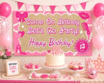 Editable Trendy Pink Doll Banner Template, Coquette Birthday Backdrop, Walgreens Print, Girly Doll Party Sign Decor, DIY Painted Style