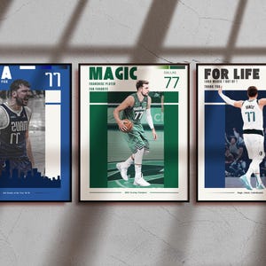 Luka Doncic-poster, Luka Doncic-afdruk, NBA-poster, sportposter, midden van de eeuw modern, NBA-fans, basketbalcadeau, poster sportslaapkamer