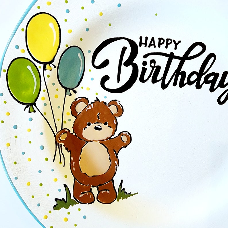 BIRTHDAY PLATE,Cake plate,1st birthday,Happy Birthday plate,personalized birthday plate-Birthday Gift-Celebrate image 7