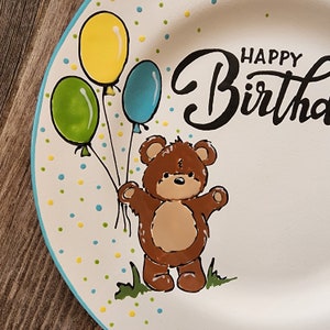 BIRTHDAY PLATE,Cake plate,1st birthday,Happy Birthday plate,personalized birthday plate-Birthday Gift-Celebrate image 4
