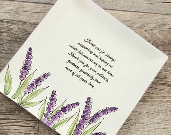 Wedding Gift for Parents, QUICK SHIP, Personalized Thank you Mom and Dad, Mother and Father present, hand painted, lavender