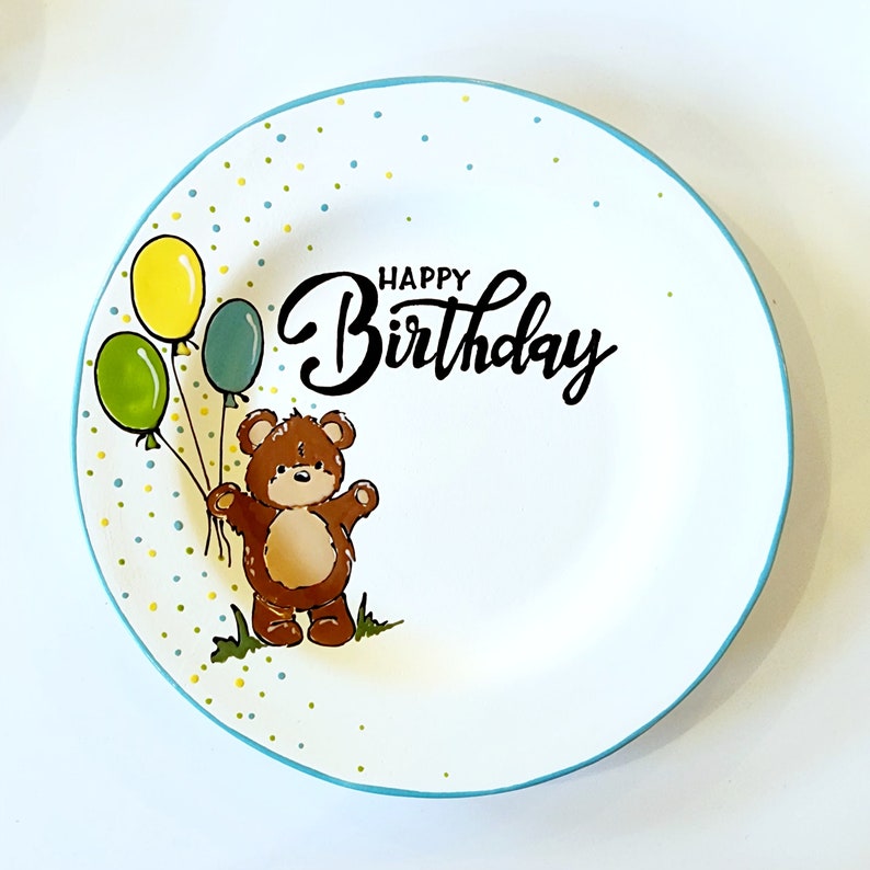 BIRTHDAY PLATE,Cake plate,1st birthday,Happy Birthday plate,personalized birthday plate-Birthday Gift-Celebrate image 6