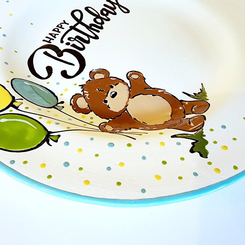 BIRTHDAY PLATE,Cake plate,1st birthday,Happy Birthday plate,personalized birthday plate-Birthday Gift-Celebrate image 8