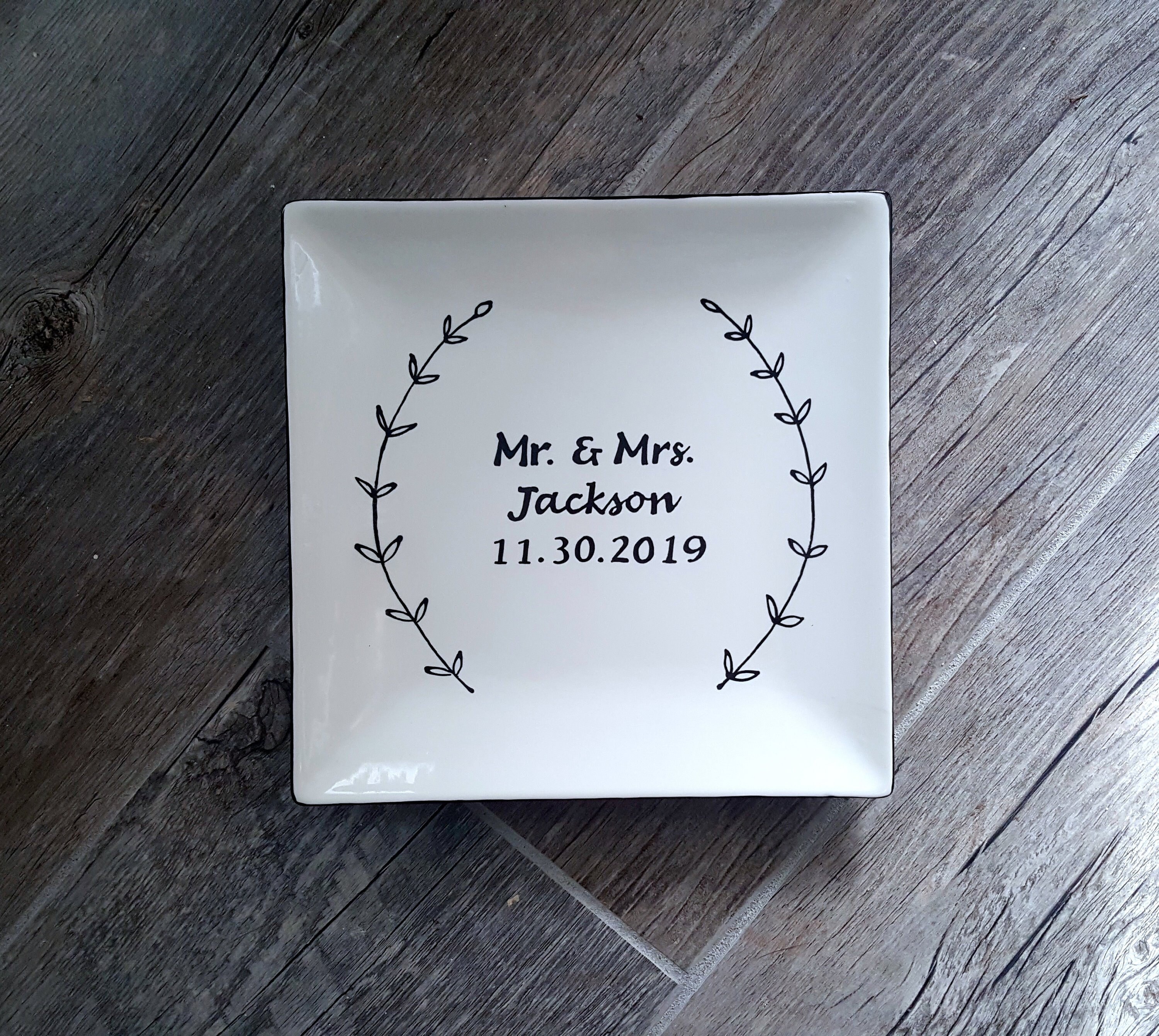 Wedding Cake Plate Wedding gift for bride and groom Wedding Etsy