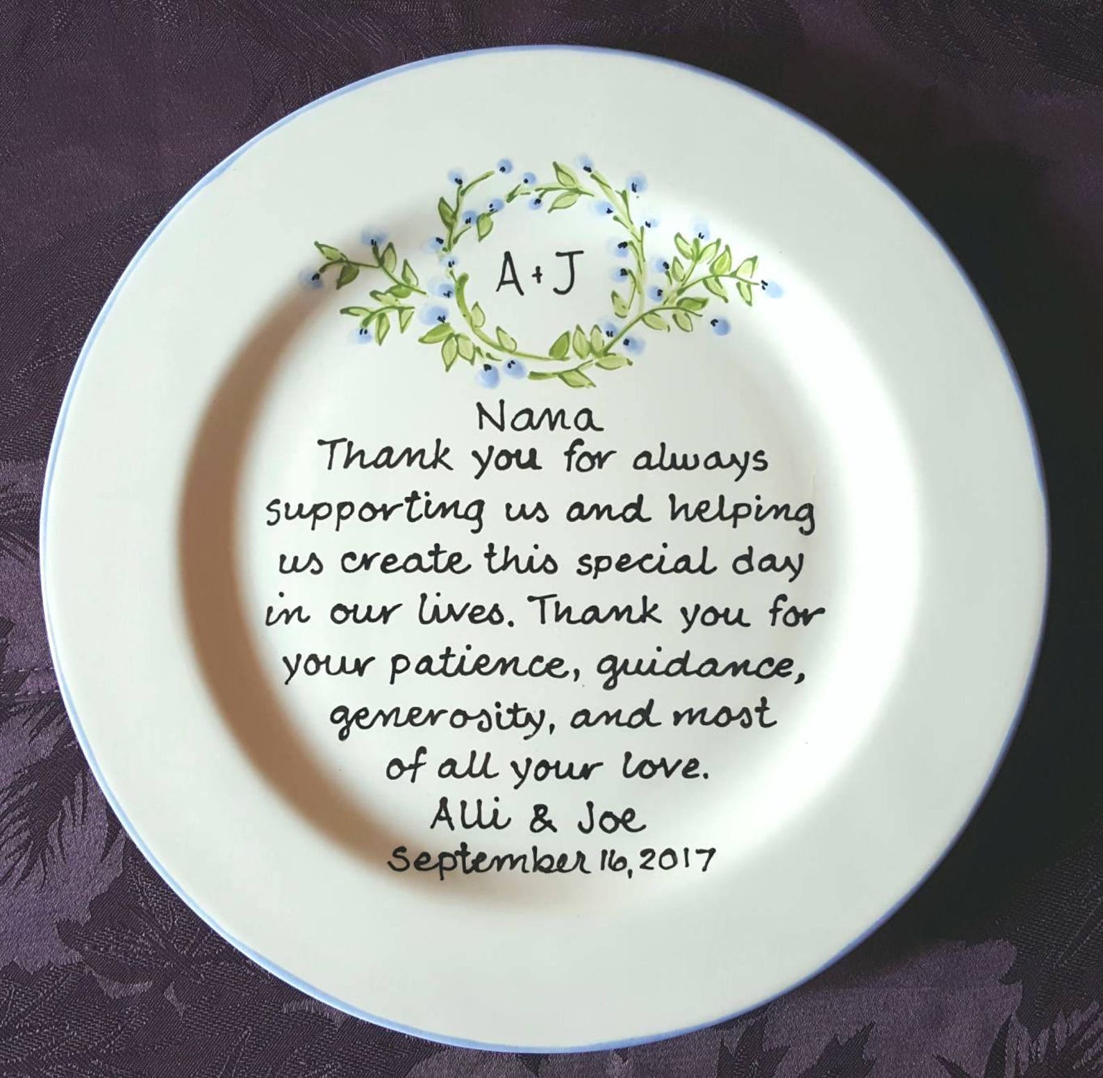 Wedding Gift for Parents Plate Thank you Mom and Dad Parents Etsy