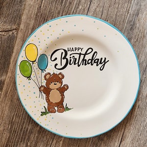 BIRTHDAY PLATE,Cake plate,1st birthday,Happy Birthday plate,personalized birthday plate-Birthday Gift-Celebrate image 2