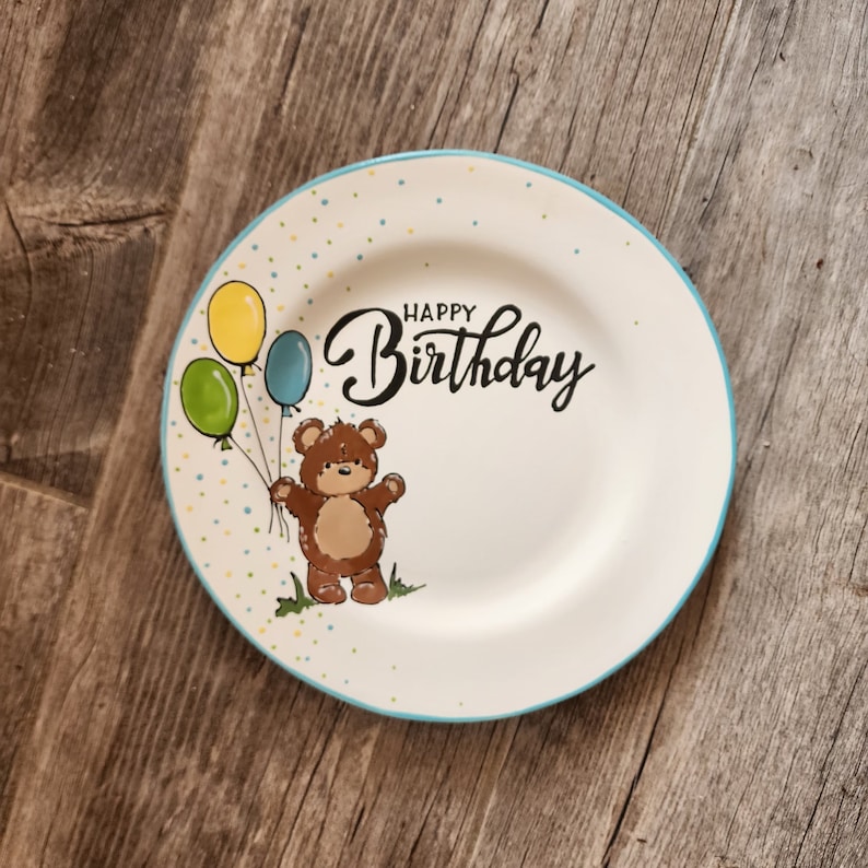 BIRTHDAY PLATE,Cake plate,1st birthday,Happy Birthday plate,personalized birthday plate-Birthday Gift-Celebrate image 3