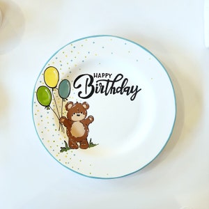 BIRTHDAY PLATE,Cake plate,1st birthday,Happy Birthday plate,personalized birthday plate-Birthday Gift-Celebrate image 9