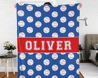 Personalized Baseball Blanket, Custom Blanket, Baseball Team Gift, Birthday Gift For Boys, Sports Blanket, Baseball Blanket For Boys