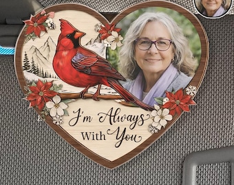 Custom Photo Car Visor Clip, Memorial I Am Always With You Visor Clip, Drive Safe Memorial, Dad Picture, Loss Of Father, In Loving Memory