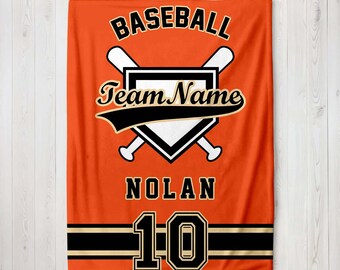 Custom Blanket, Baseball Blanket For Boys, Baseball Team Gift, Birthday Gift For Boys, Baseball Birthday Gift,Personalized Blankets For Kids