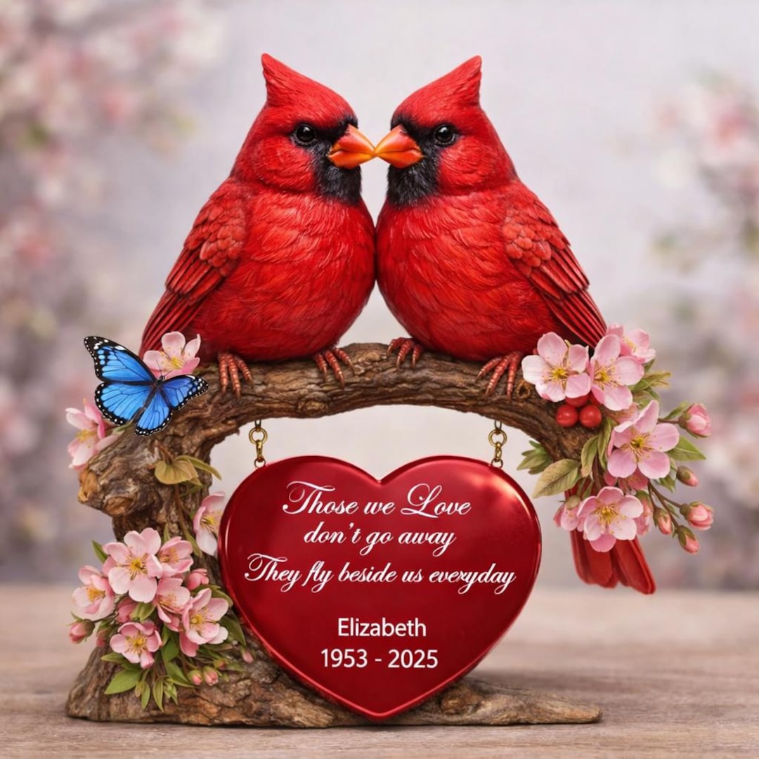 Custom Red Cardinal Memorial 2D Acrylic Plaque, Personalized Name ...