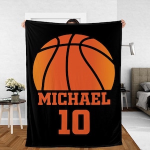 Personalized Basketball Blanket, Custom Name Blanket, Basketball Lover Gift,Birthday Gift For Boy, Basketball Blanket,Basketball Player Gift