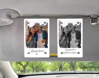 Custom Photo Car Visor Clip Gift For Him, Husband Gift Drive Safe Sun Visor Clip, Drive Safe Gift, Couple Valentine Gift, Car Accessorie