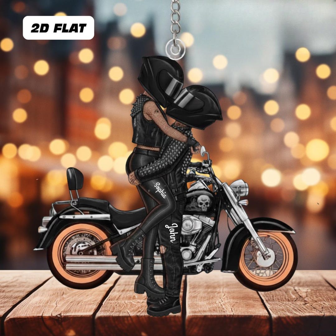 Personalized Riding Couple Acrylic Keychain, You Make My Heart Go ...