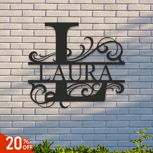 Letrero de metal personalizado con letras / Placa con apellido personalizada / Arte de pared familiar / Decoración de metal elegante / Regalo de inauguración de la casa / Recuerdo de boda