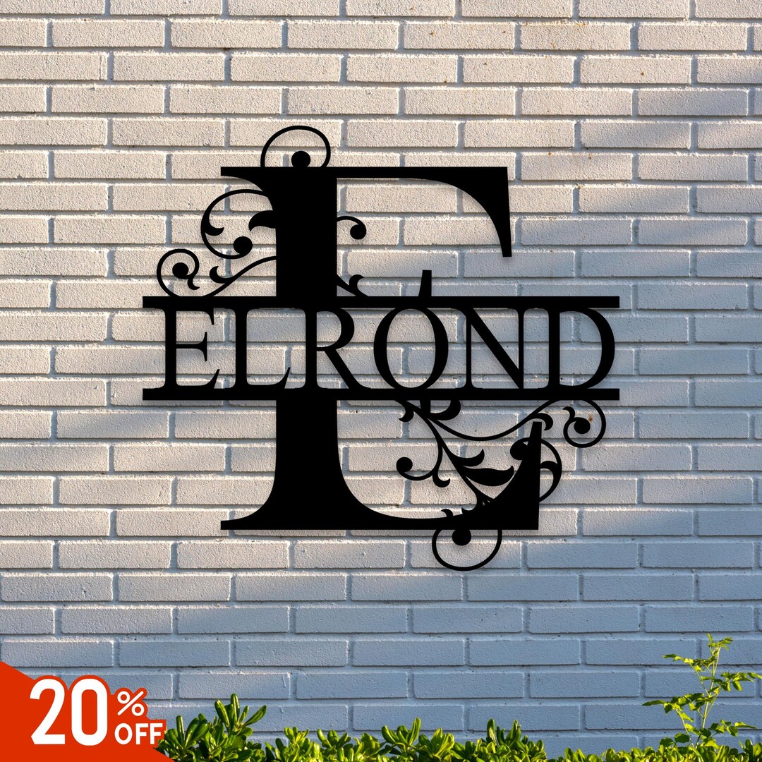 Custom Metal Last Name Sign | Personalized Monogram Wall Art | Family ...
