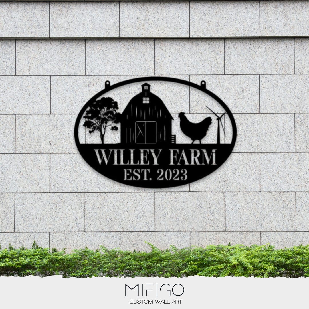 Custom Farmhouse Metal Sign | Personalized Ranch Decor | Farmer Gift - Etsy