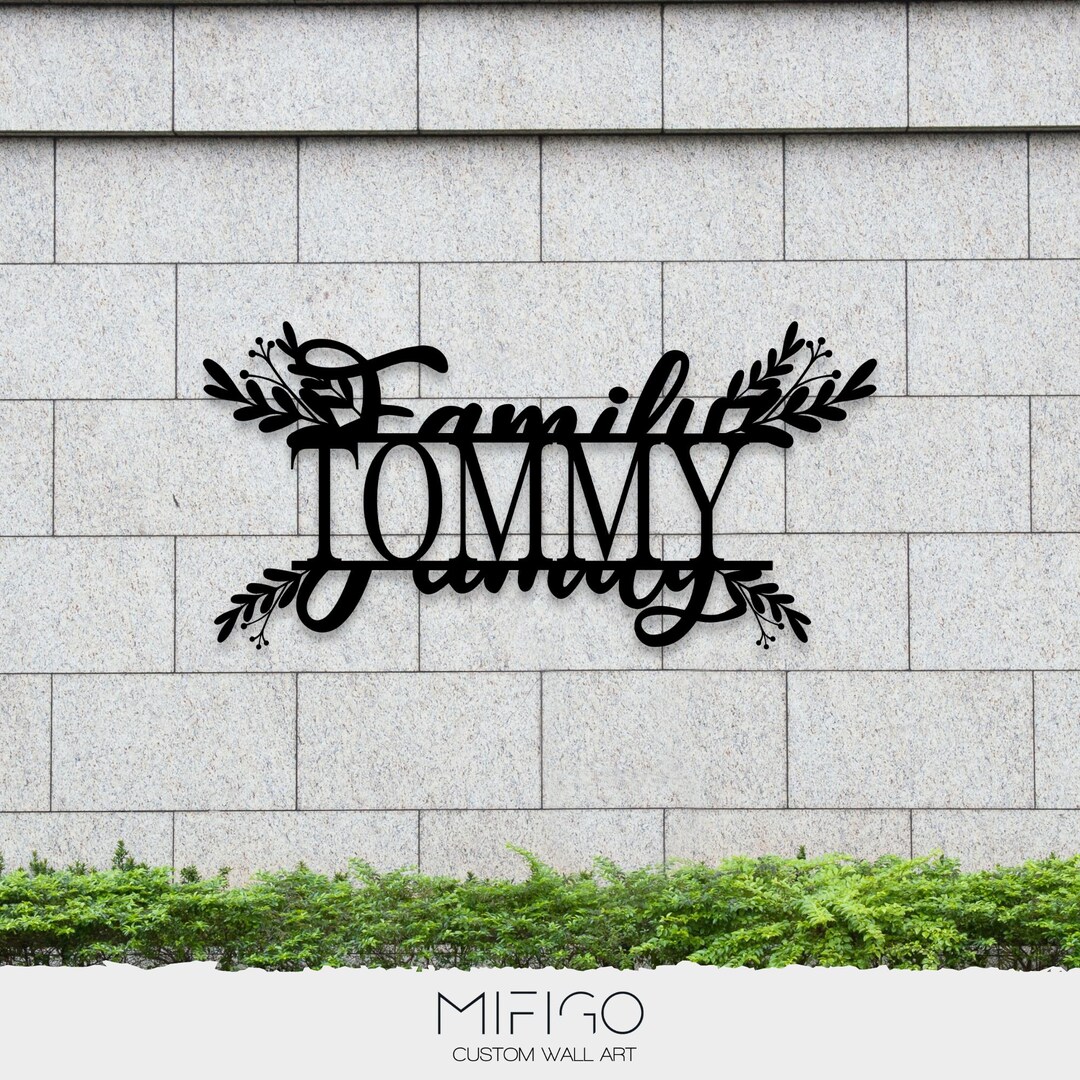 Personalized Family Name Metal Wall Art | Living Room Decor - Etsy