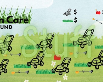 Lawn Care Fund - Printable Savings Challenge (6.5 x 3.1 in)