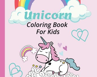 Unicorn Coloring Book | Children's | Instant Digital Download | 8.5 X 11"