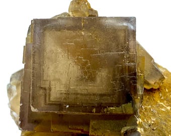 120 Carat Unique Natural Phantom Cubic FLUORITE With CALCITE Iron Coating Specimen From PAKISTAN Mineral Collectors/Mineral Specimen