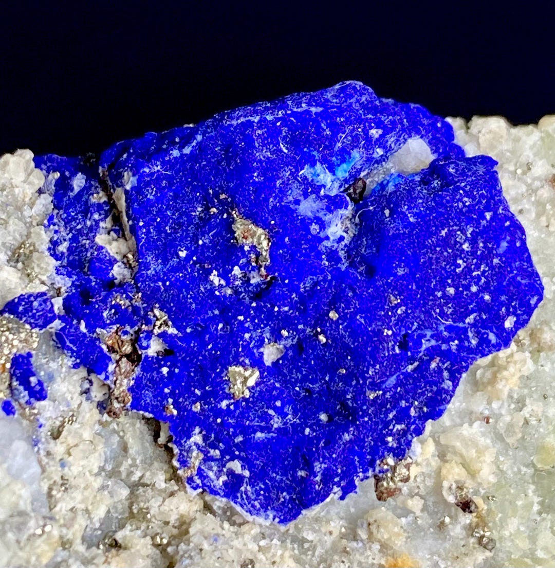 186 Gram Unique Rarest Natural Royal Blue LAZURITE With PYRITE Crystal ...