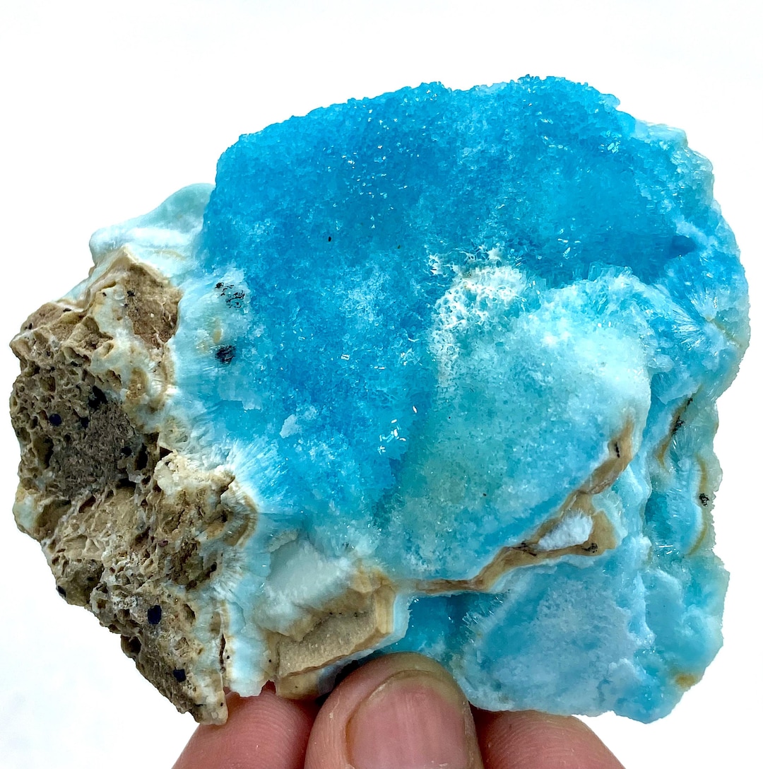 177 Gram Unique Natural High Grade Blue Colour Sparkly ARAGONITE ...
