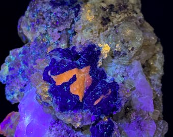 167 Gram Unique Rare Natural Fluorescent LAZURITE With AFGHANITE Specimen @ AFGHANISTAN Mineral Collectors/Mineral Specimem/Uv Reactive