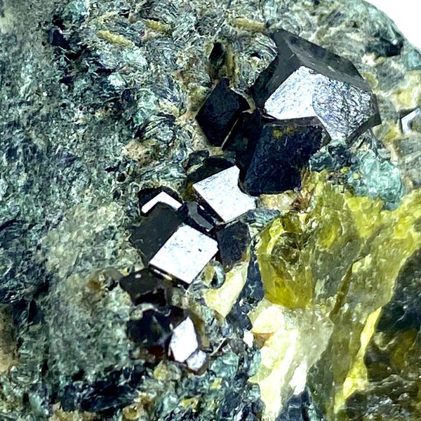 126 Gram Unique Rare Natural High Grade Black Andradite Var GARNET With DIOPSIDE On Matrix @Afghanistan Mineral Collectors/Rare Specimen