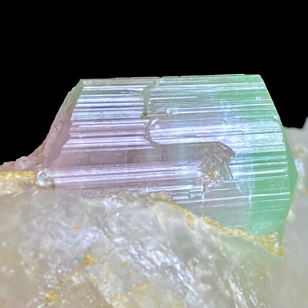 272 Carat Unique Rare Piece! Natural High Grade Bi Colour TOURMALINE On QUARTZ Specimen @PAKISTAN Mineral Collectors/Pink, Green Tourmaline