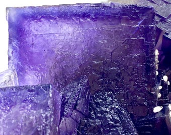 336 Gram Unique Rarest Piece! Natural Deep Blue Phantom Cubic FLUORITE With CALCITE Specimen @PAKISTAN Mineral Collectors/Display Specimen