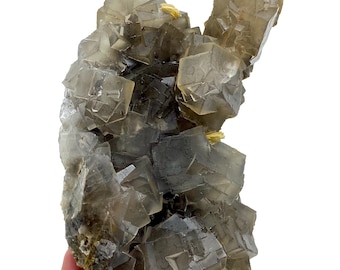 879 Gram Unique Collection Piece! Natural Cubic FLUORITE With CALCITE & Barite Specimen From PAKISTAN Mineral Collectors / Display Specimen
