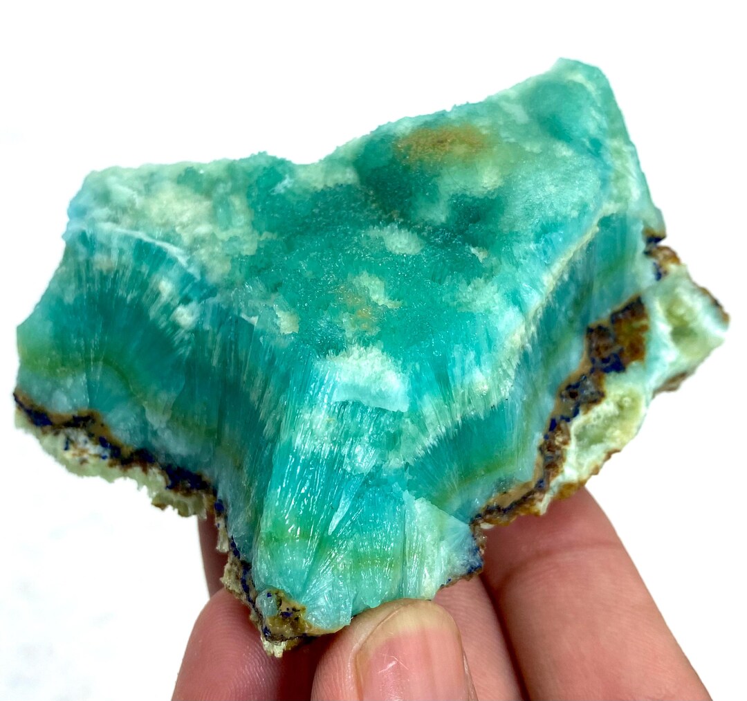 226 Gram Unique Piece! Natural Colour (banded) SMITHSONITE With AZURITE ...