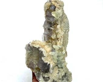1209 Gram Unique Large Piece! Natural Cubic FLUORITE With CALCITE Specimen From PAKISTAN Mineral Collectors/Home Decor/Display Specimen