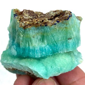 141 grams unikt exemplar! Naturfärgad (bandad) SMITHSONIT med AZURIT-prov @AFGHANISTAN Mineralsamlare/Visningsprov