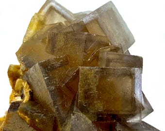 Phantom Cubic Fluorite with Calcite Specimen, Pakistan Mineral