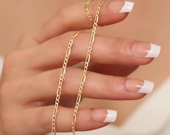 14K solid gold フィガロチェーン　20インチ　3.1ミリ Amazon | フィガロチェーン 14カラットゴールドフィガロチェーン