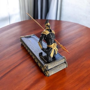 Hand-Painted Gladiator Incense Holder: Roman Mythology Decor