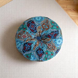 Boho Mandala Floor Cushion: Large Round Meditation Pillow