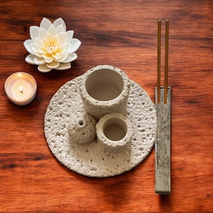 Cement Incense Holder: Palo Santo & Cone Burner, Boho Home Decor