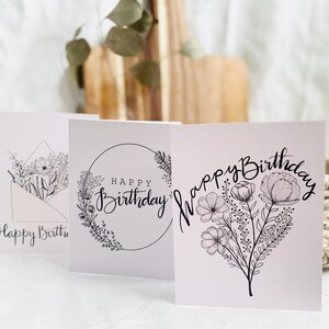 Conjunto de caligrafia floral para aniversário - PetalsinInk Designs