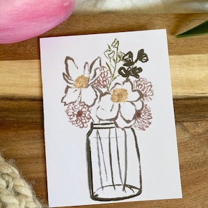 Buquê de potes de vidro - PetalsinInk Designs