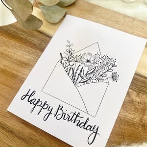 Alles Gute zum Geburtstag mit Blumen - PetalsinInk Designs