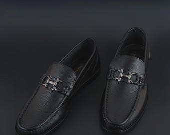 Mens Handmade Leather Shoes, Fashion Loafers Shoes For MENS,OXFORD BLACK