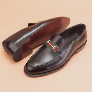 Genuine Leather Handmade Loafer Shoes Men - Black Leather Loafers - Men&#39;s Premium Genuine Leather Shoes - Formal Dress Shoes Men