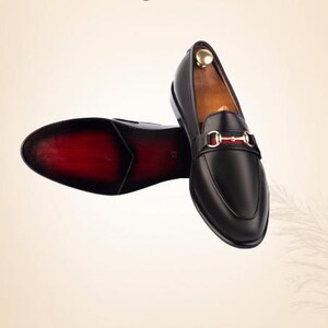 Genuine Leather Handmade Loafer Shoes Men image 5